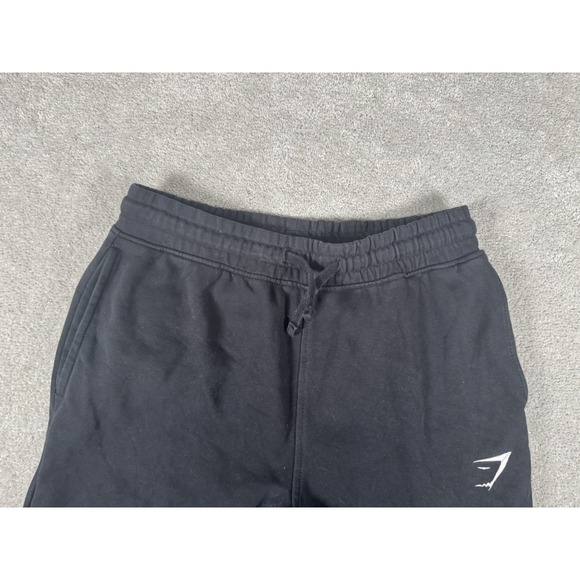 Gymshark Joggers Mens Small Black Sweatpants Drawstring Gym Workout Logo - Picture 5 of 9